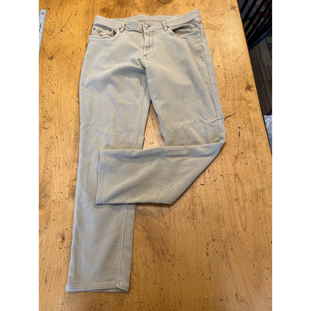 Faherty Movement 5-Pocket Pants 35x29 Sand Color Stretch Casual Trousers Mens
